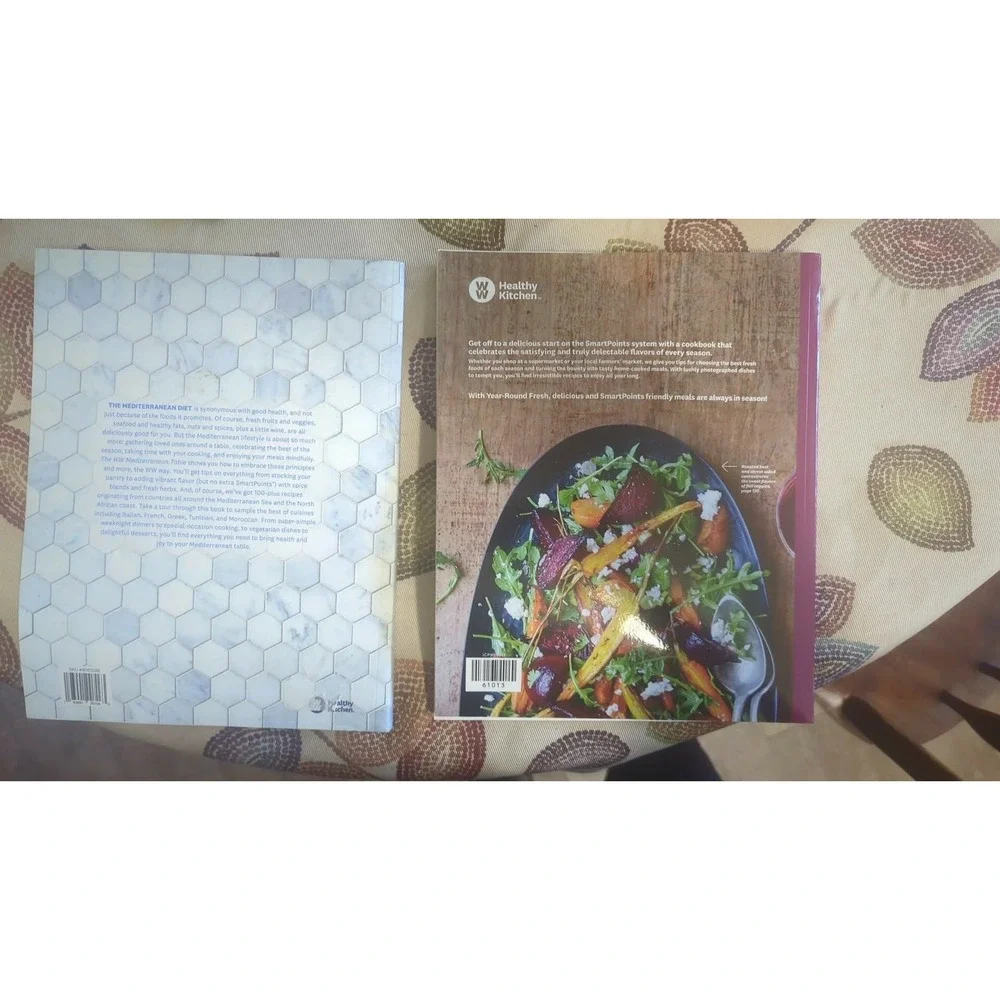 WW Weight Watchers Cookbook Bundle Mediterranean Table & Year-Round Fresh 2 Book